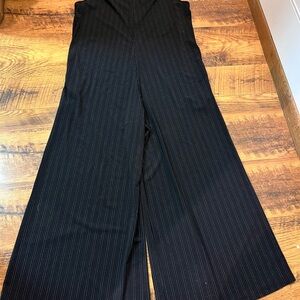 LuLaRoe Black Pinstriped Wide-Leg Jumper